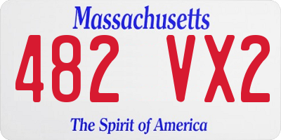 MA license plate 482VX2