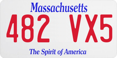 MA license plate 482VX5
