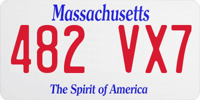 MA license plate 482VX7