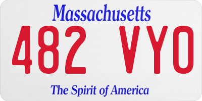 MA license plate 482VY0