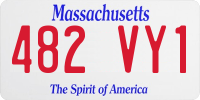 MA license plate 482VY1