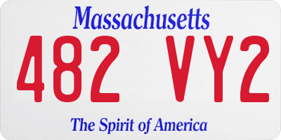 MA license plate 482VY2