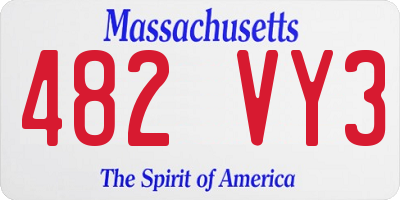 MA license plate 482VY3