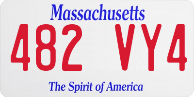 MA license plate 482VY4