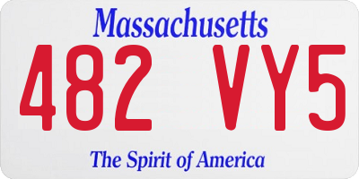 MA license plate 482VY5