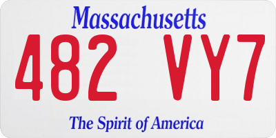MA license plate 482VY7