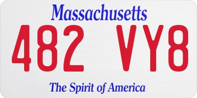 MA license plate 482VY8