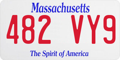 MA license plate 482VY9