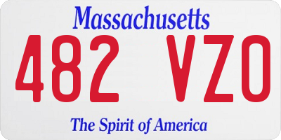 MA license plate 482VZ0