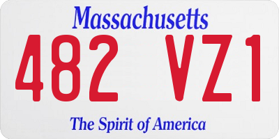MA license plate 482VZ1