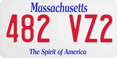 MA license plate 482VZ2