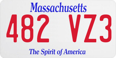 MA license plate 482VZ3