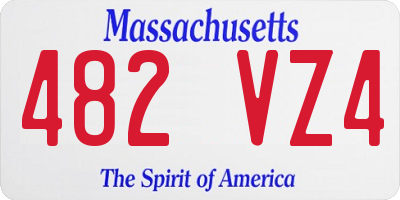 MA license plate 482VZ4