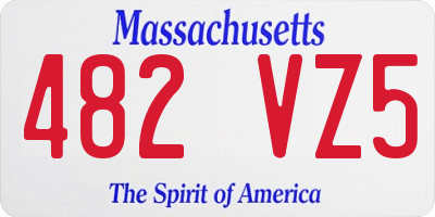 MA license plate 482VZ5