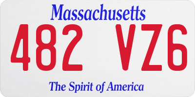 MA license plate 482VZ6