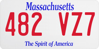 MA license plate 482VZ7