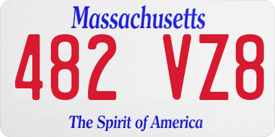 MA license plate 482VZ8