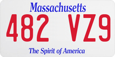 MA license plate 482VZ9
