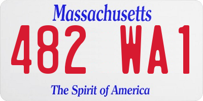 MA license plate 482WA1