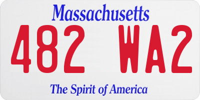 MA license plate 482WA2