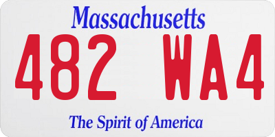 MA license plate 482WA4