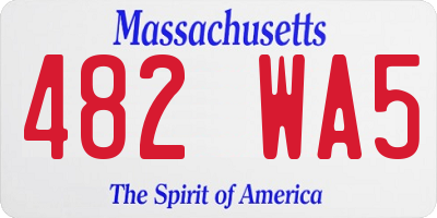 MA license plate 482WA5