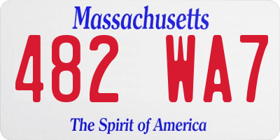 MA license plate 482WA7