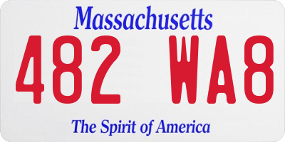 MA license plate 482WA8