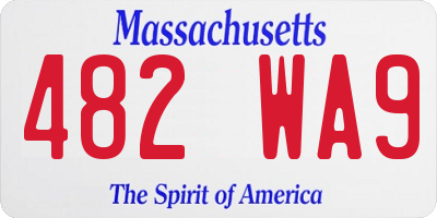 MA license plate 482WA9