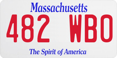 MA license plate 482WB0