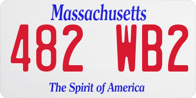 MA license plate 482WB2