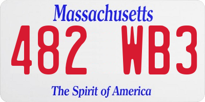 MA license plate 482WB3
