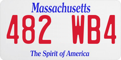 MA license plate 482WB4