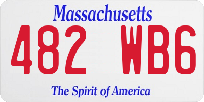 MA license plate 482WB6