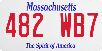 MA license plate 482WB7