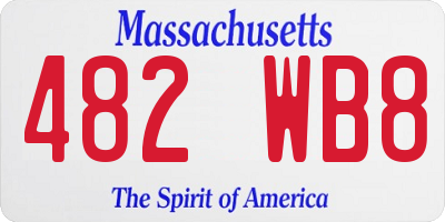 MA license plate 482WB8