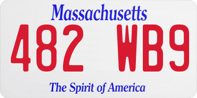 MA license plate 482WB9