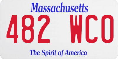 MA license plate 482WC0