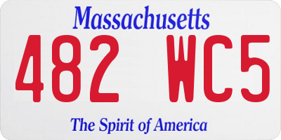 MA license plate 482WC5