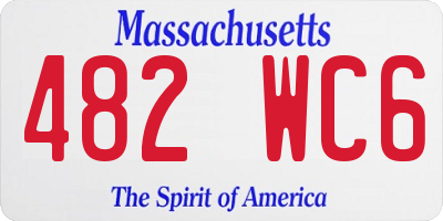 MA license plate 482WC6