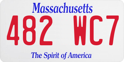 MA license plate 482WC7