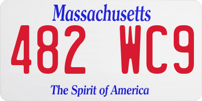 MA license plate 482WC9