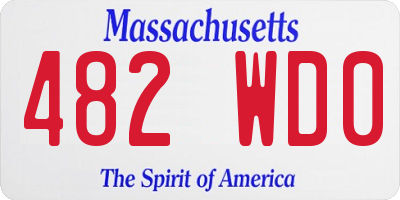 MA license plate 482WD0