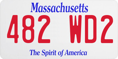 MA license plate 482WD2