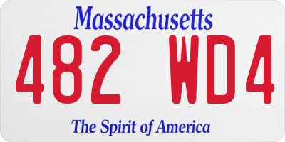 MA license plate 482WD4