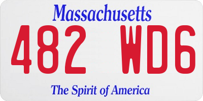 MA license plate 482WD6
