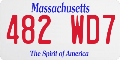 MA license plate 482WD7