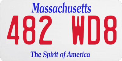 MA license plate 482WD8