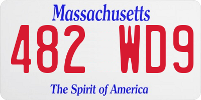 MA license plate 482WD9
