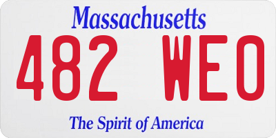 MA license plate 482WE0